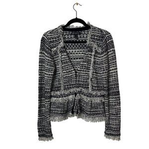 INC International Concepts Fringed Peplum Knit Women’s Blazer Size Large